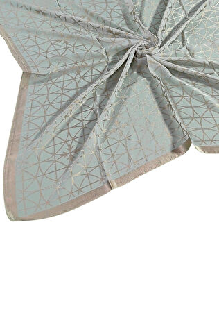 Mısırlı Eşarpları Devore Geometrik Desenli Eşarp