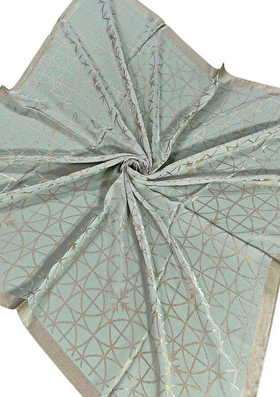 Mısırlı Eşarpları Devore Geometrik Desenli Eşarp