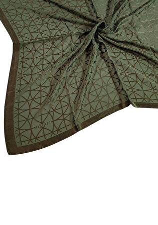 Mısırlı Eşarpları Devore Geometrik Desenli Eşarp