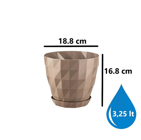 Omnipazar SO-KRT4 Dekoratif Kristal Saksı Takımı 3.25 Litre No 4