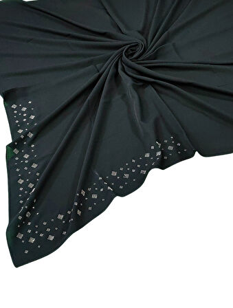 Medine İpeği Abiye Taşlı Eşarp – 110x110 cm