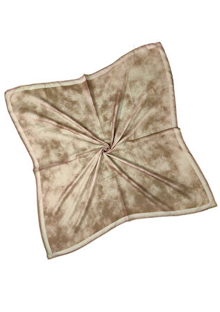 Ebruli Soft Pamuklu Desenli Eşarp - 95x95 cm