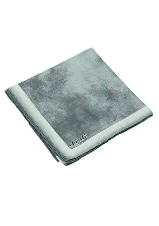 Ebruli Soft Pamuklu Desenli Eşarp - 95x95 cm