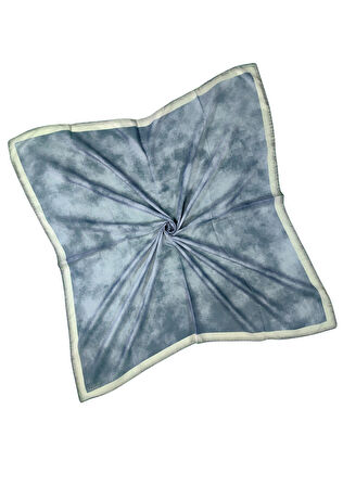 Ebruli Soft Pamuklu Desenli Eşarp - 95x95 cm