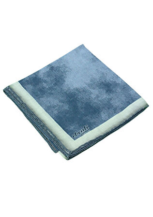 Ebruli Soft Pamuklu Desenli Eşarp - 95x95 cm