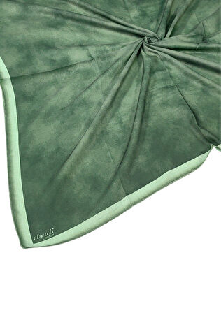 Ebruli Soft Pamuklu Desenli Eşarp - 95x95 cm