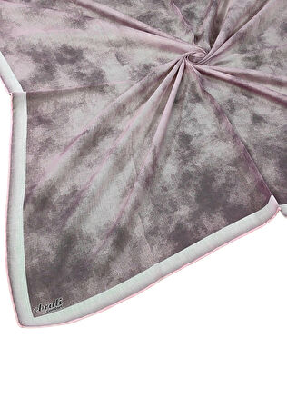 Ebruli Soft Pamuklu Desenli Eşarp - 95x95 cm