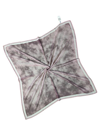 Ebruli Soft Pamuklu Desenli Eşarp - 95x95 cm