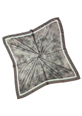 Ebruli Soft Pamuklu Desenli Eşarp - 95x95 cm