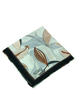 Ebruli Soft Pamuklu Çiçek Desenli Eşarp - 95x95 cm