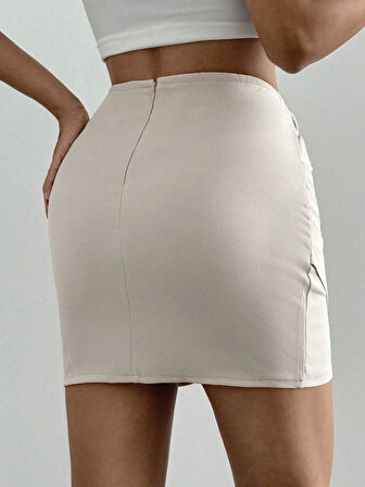 BİÇOMİ Drapeli mini etek s24771