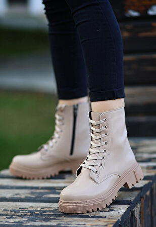 BİÇOMİ Bria  Nude Cilt Bağcıklı Bot