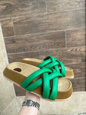 BİÇOMİ Tenda Yeşil Cilt Terlik