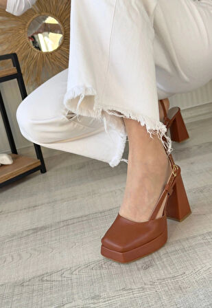 BİÇOMİ Mety Taba Cilt Topuklu Ayakkabı