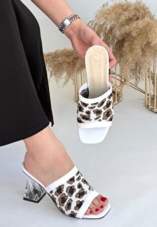 BİÇOMİ Evra Zebra Triko Topuklu Terlik