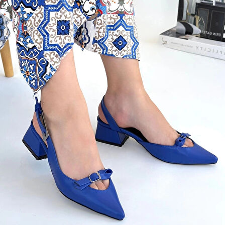 BİÇOMİ Rewat Mavi Cilt Topuklu Ayakkabı