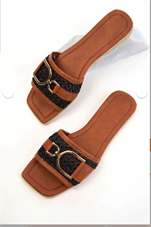 BİÇOMİ Pıer Siyah Cilt Terlik