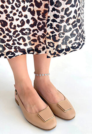 BİÇOMİ Canka Nude Cilt Babet Ayakkabı