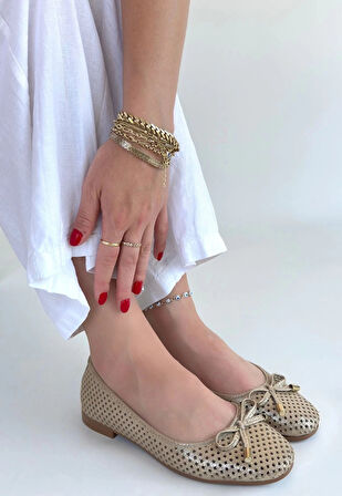 BİÇOMİ Icar Bej Cilt Babet Ayakkabı