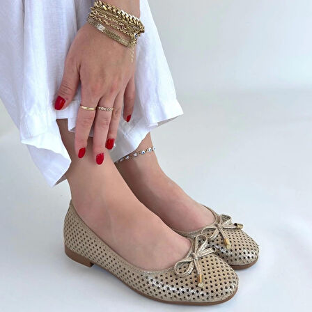 BİÇOMİ Icar Bej Cilt Babet Ayakkabı