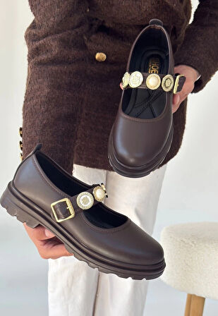 BİÇOMİ Okira Kahverengi Cilt Oxford Ayakkabı