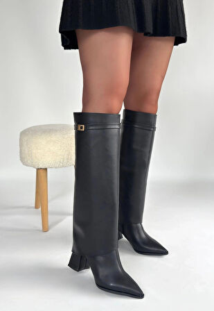 BİÇOMİ Jike Siyah Cilt Tak Çıkar Çizme