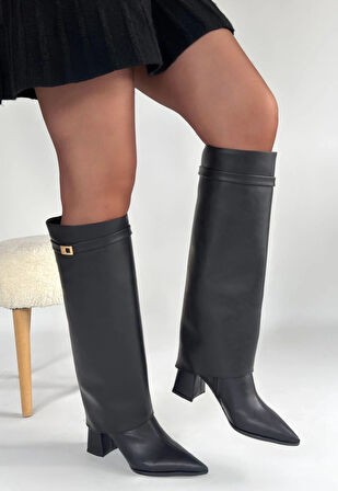 BİÇOMİ Jike Siyah Cilt Tak Çıkar Çizme