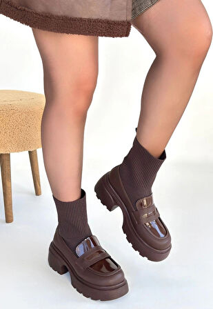 BİÇOMİ Wanye Kahverengi Cilt Cilt Streçli Bot