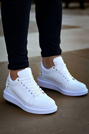 BİÇOMİ KB047  Kuback Beyaz Cilt Günlük Erkek  Ayakkabı