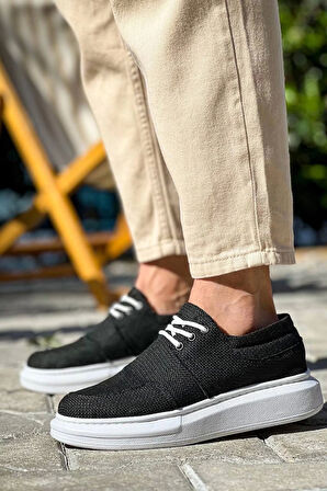 BİÇOMİ KB-042  Kuback Bağcıklı Siyah Günlük Erkek Ayakkabı