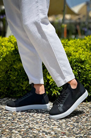 BİÇOMİ KB-112   Kuback Siyah Triko Bağcıklı  Günlük Erkek  Ayakkabı