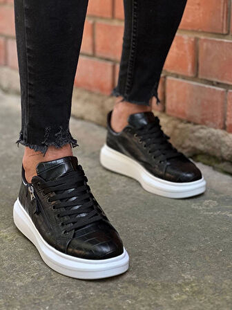 BİÇOMİ KB-309  Kuback  Siyah Fermuar Ve Bağcıklı  Günlük Erkek  Ayakkabı