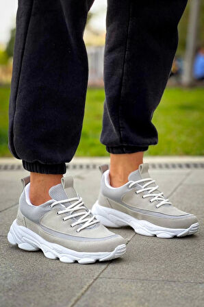 BİÇOMİ KB-707  Kuback Taş Süet Yüksek Taban Bağcıklı Günlük Erkek Ayakkabı