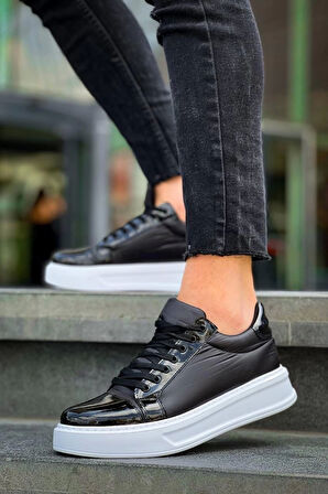 BİÇOMİ KB-X46 Kuback Siyah Rugan Bağcıklı  Günlük Erkek Ayakkabı