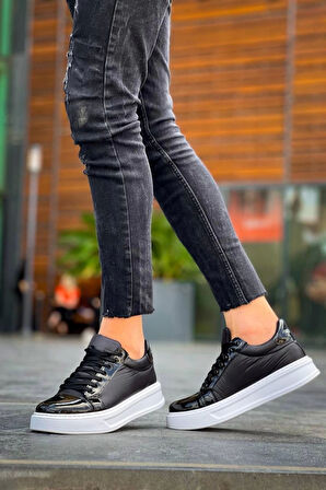 BİÇOMİ KB-X46 Kuback Siyah Rugan Bağcıklı  Günlük Erkek Ayakkabı