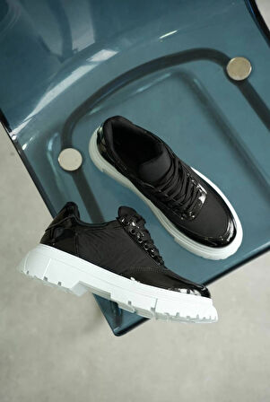 BİÇOMİ KB-X201 Kuback Siyah Rugan Paraşüt Günlük Erkek Ayakkabı