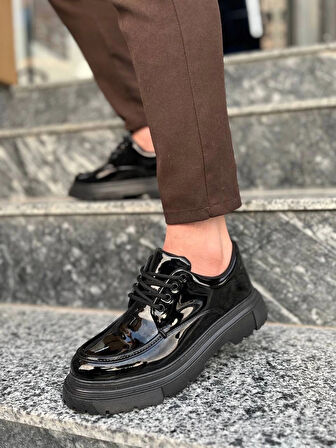 BİÇOMİ KB-X6 Kuback Kömür Rugan Günlük Erkek Ayakkabı