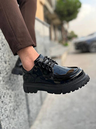 BİÇOMİ KB-X6 Kuback Kömür Rugan Günlük Erkek Ayakkabı