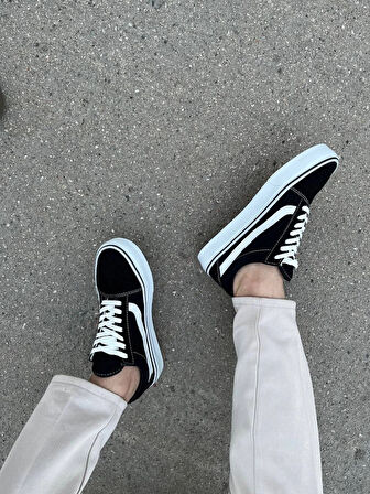 BİÇOMİ KB-V1 Kuback Siyah Beyaz Detaylı Günlük Erkek Ayakkabı