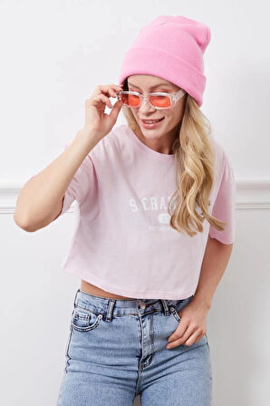 BİÇOMİ Baskılı Crop tişört