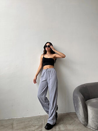 BİÇOMİ Çımalı keten pantolon