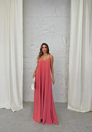 BİÇOMİ Aerobin uzun elbise pembe pt