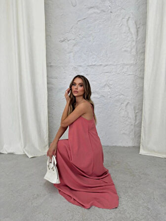 BİÇOMİ Aerobin uzun elbise pembe pt