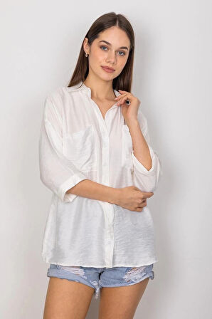 BİÇOMİ Cepli salaş gömlek t1010