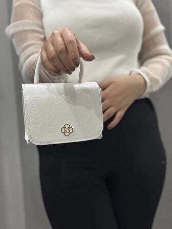 BİÇOMİ Beyaz cilt krash çanta
