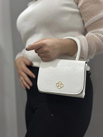 BİÇOMİ Beyaz cilt krash çanta
