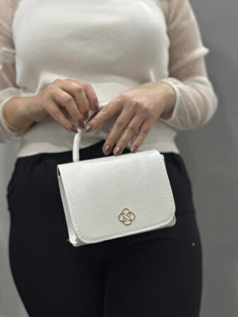 BİÇOMİ Beyaz cilt krash çanta