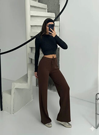 BİÇOMİ Fitilli şardonlu pantolon kahve a4058