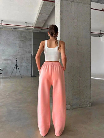 BİÇOMİ 3 iplik şardonlu oversize eşofman somon