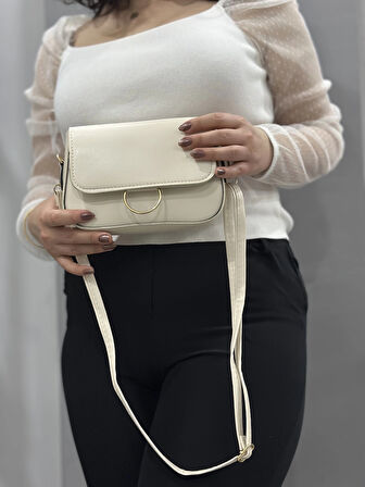 BİÇOMİ Krem cilt mossi çanta